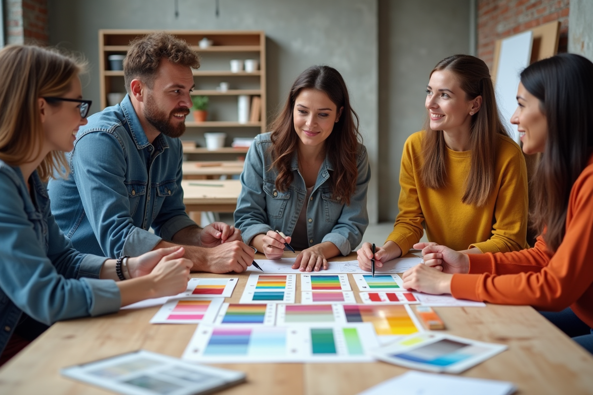 Groupe de personnes autour d