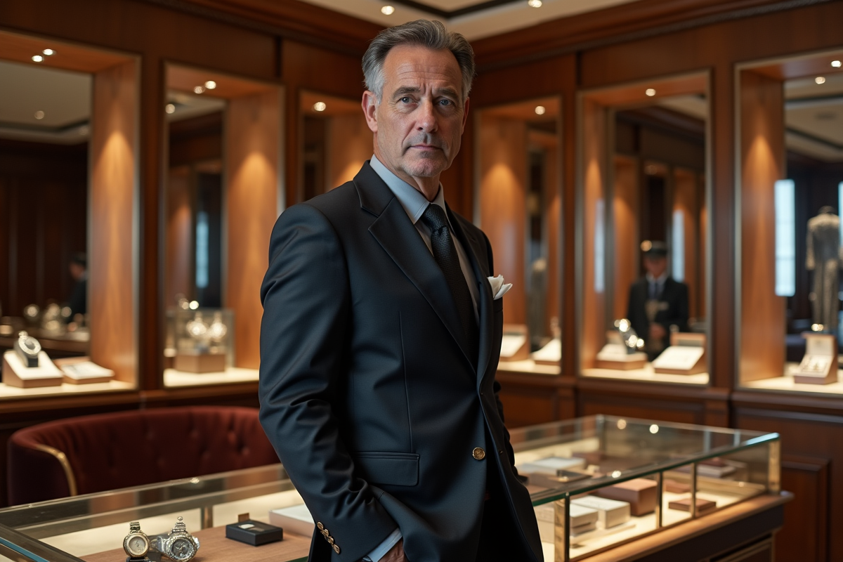Vendeur professionnel dans une boutique de luxe parisienne