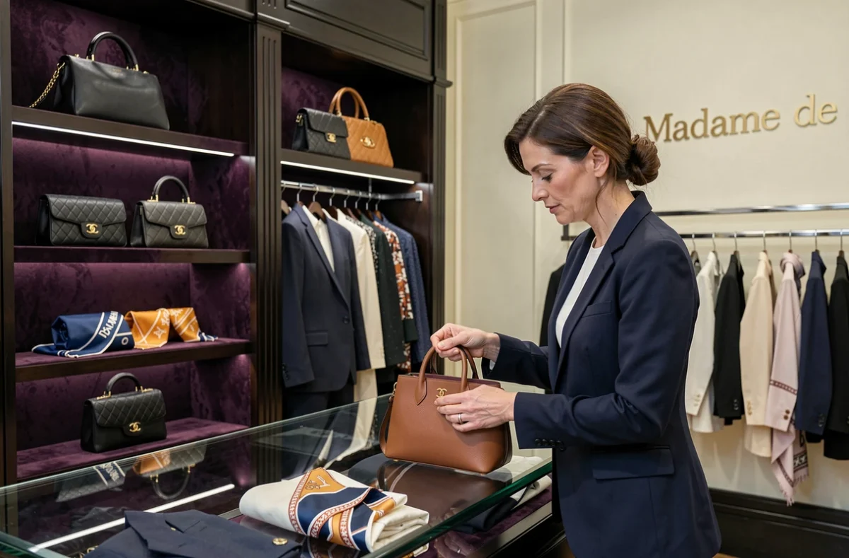 Boutique Madame de, dépôt-vente luxe femme à Paris avec ses créations Chanel et Dior exposées avec élégance